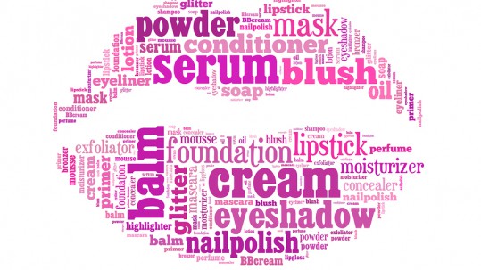 newspage - beauty products lips writing